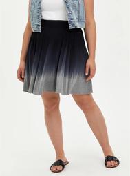 Black & Grey Dip Dye Super Soft Skater Skirt