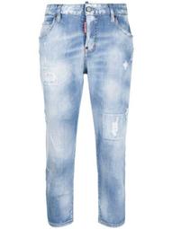 acid-wash mid-rise skinny jeans