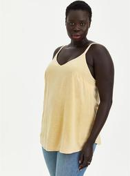 Ava - Yellow Mineral Wash Textured Stretch Rayon Cami