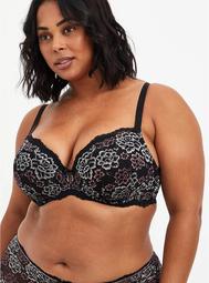 Lightly Lined T-Shirt Bra - Lace Black & Pink
