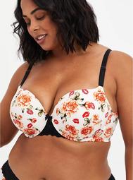 Push-Up T-Shirt Bra - Floral Lips with 360° Back Smoothing™️