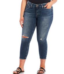 Plus Size High Rise Distressed Avery Skinny Crop Jeans