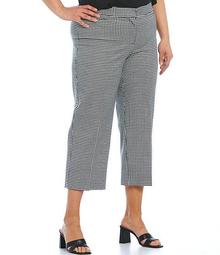 Plus Size the 5th AVE fit Elite Stretch Gingham Crop Pants