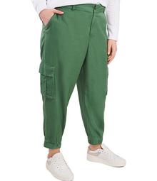 Plus Size Lyocell Jogger Cargo Ankle Length Pants