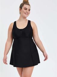 Active Swim Dress With Short - Black