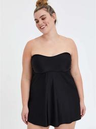 A-Line Mid Length Swim Dress - Black