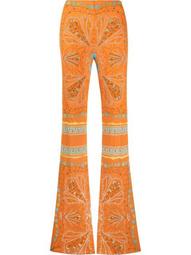 abstract print straight-fit trousers