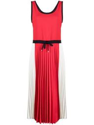 pleated colour block dress
