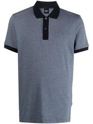 two-tone short-sleeved polo shirt