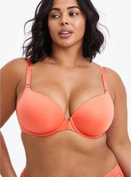Lightly Lined Front Closure T-Shirt Bra - Coral with 360° Back Smoothing™