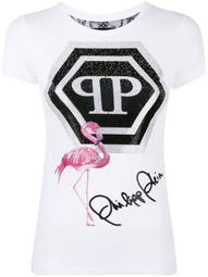 flamingo print T-shirt