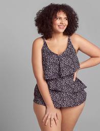 No-Wire Relaxed Flounce Swim Tankini Top
