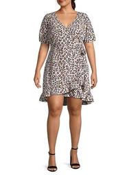 Plus Leopard Wrap Dress