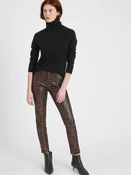 Petite Mid-Rise Skinny Metallic Leopard Jean