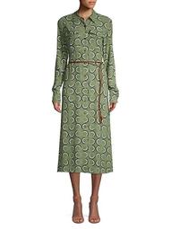 Mandalyn Belted Abstract Shirtdress