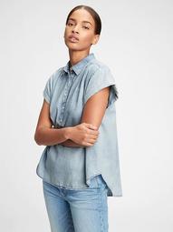 Denim Popover Shirt with Washwell™