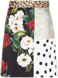 patchwork A-line skirt