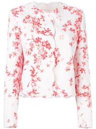 scalloped trim floral jacket