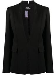 contrast lapel fitted blazer