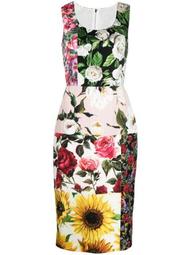 floral-print panelled dress