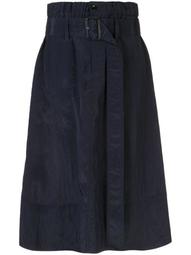 textured parachute mid-length skirt