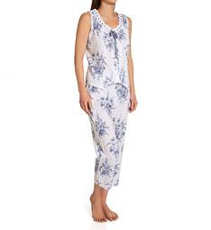 La Cera 100% Cotton Woven Sleeveless Printed Pajama Set 1487-2