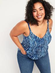 Tiered Tie-Dyed Plus-Size Cami Top