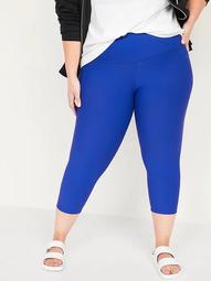 High-Waisted PowerSoft Side-Pocket Plus-Size Crop Leggings