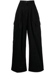 Laundered organic cotton cargo trousers