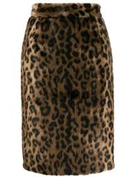 leopard print faux fur skirt