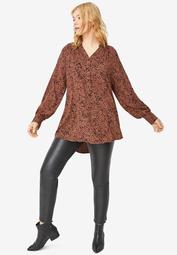 3-Button Y-Neck Tunic