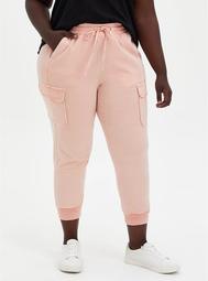 Relaxed Fit Cargo Jogger - Stretch Challis Pink