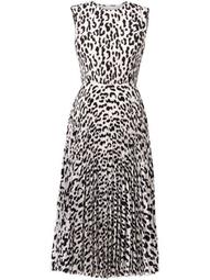 leopard-print pleated dress
