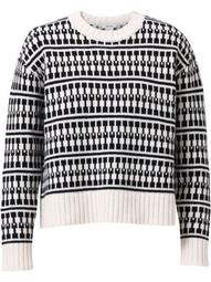 graphic-print knitted jumper
