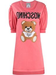 teddy embroidery T-shirt dress