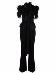 feather-detailed jumpsuit