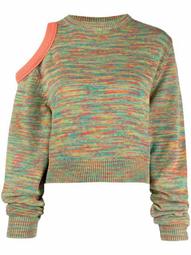 cutout marl-knit jumper