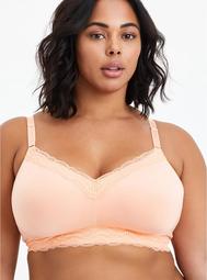 Lightly Lined Wire-Free Bra - Lace Orange with 360° Back Smoothing™️
