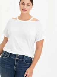 Cold Shoulder Tee - White