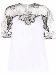 lace-sleeve T-shirt