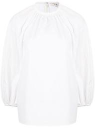ruched-detail cotton blouse