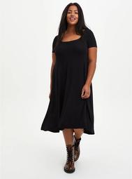 Hi-Low A-Line Dress - Super Soft Black