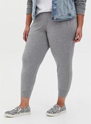 Relaxed Fit Crop Jogger - Ponte Light Heather Grey