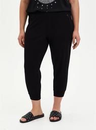 Relaxed Fit Crop Jogger - Ponte Black