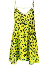 leopard-print satin cami dress