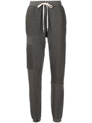 panelled cotton track trousers