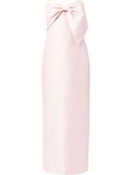 Mikado bow-detail strapless gown