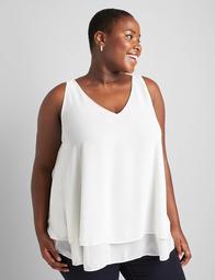 Double V-Neck Layered Swing Tank