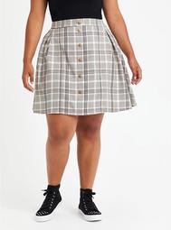 Skirt - Twill Plaid Grey