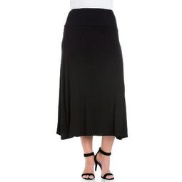 24seven Comfort Apparel Women's Plus Women's Maxi Skirt